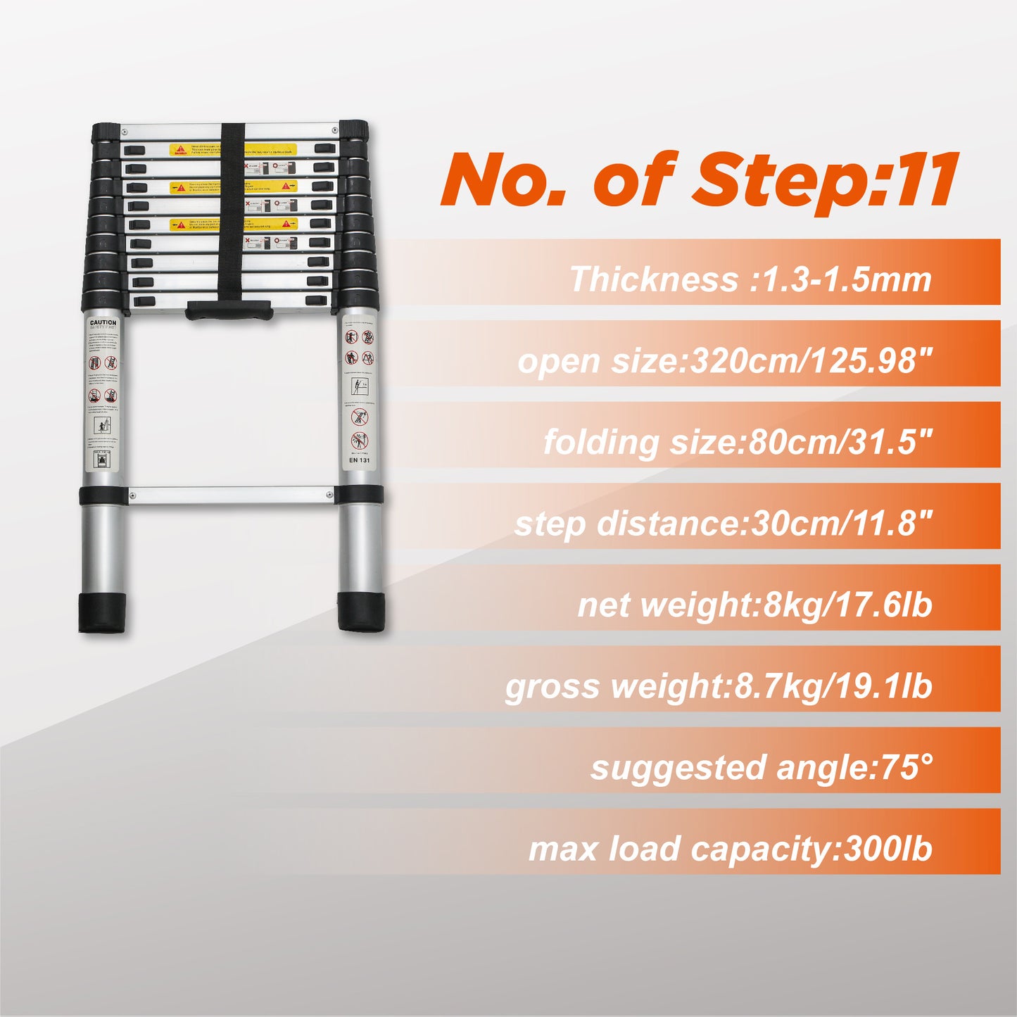 Aluminum Telescoping Ladder For Outdoor Work