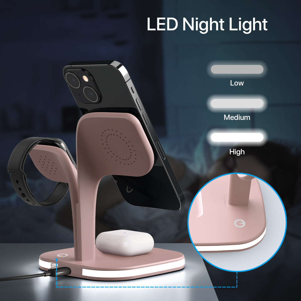 5-in-1 Magnetic Real Wireless Desktop Fast Charging Station