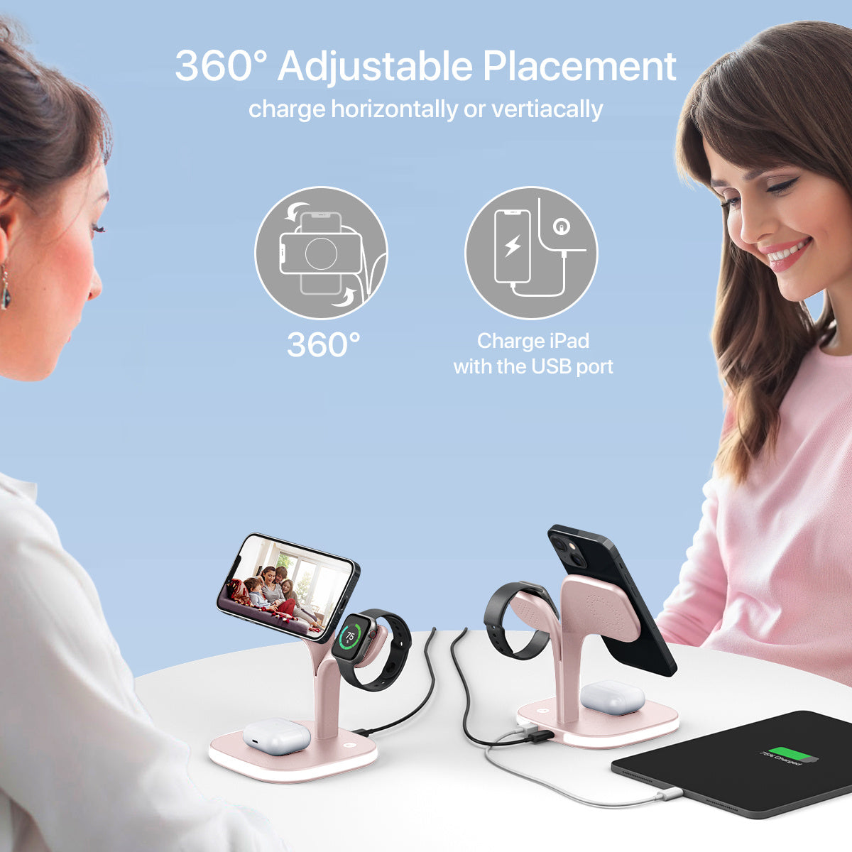 5-in-1 Magnetic Real Wireless Desktop Fast Charging Station