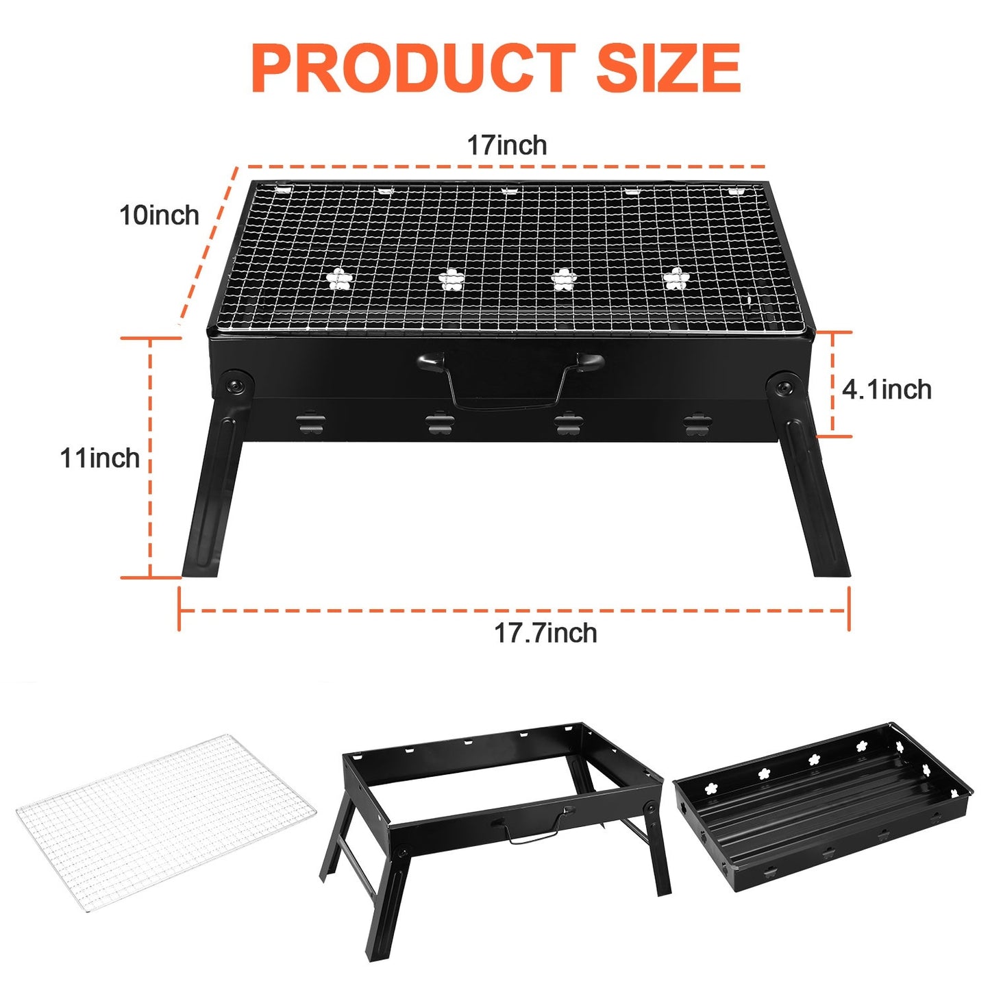Portable BBQ Grill Foldable Charcoal Grill