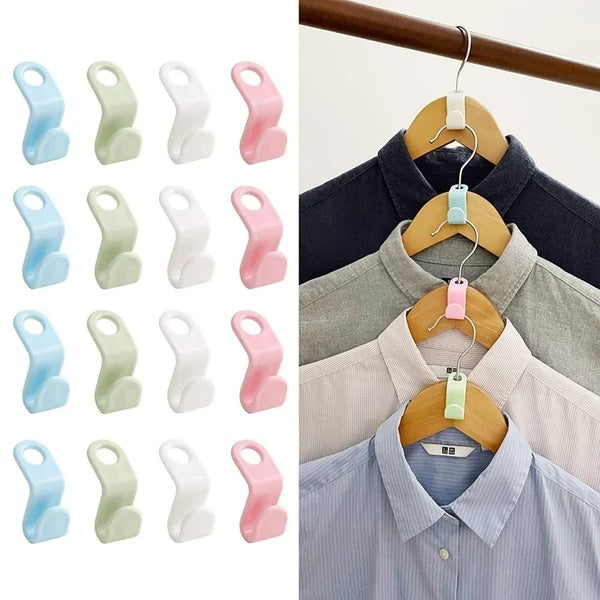 40-Piece Clothes Hanger Connector Hooks – Space-Saving Closet Organizer Clips