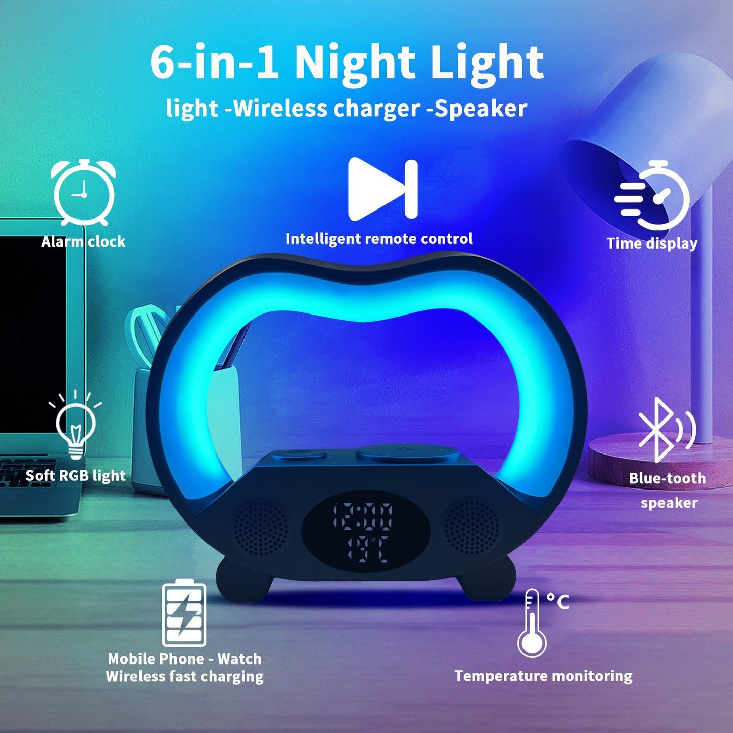 6-in-1 Wireless Charging Night Light