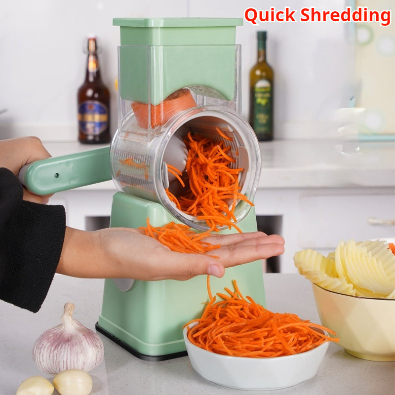 Multi-Functional Kitchen Vegetable Slicer – White | Manual Food Chopper & Dicer with Adjustable Blades
