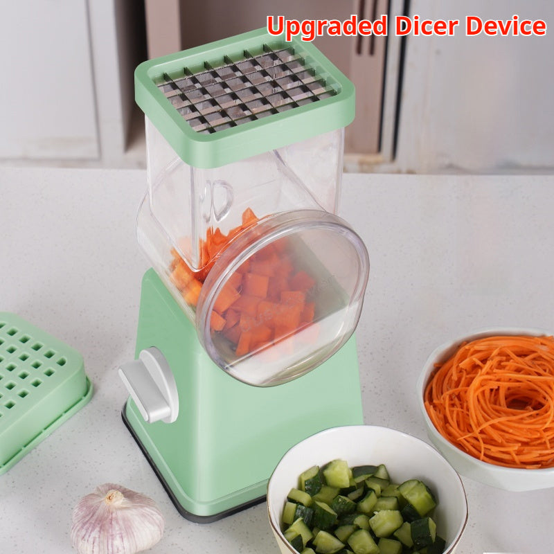 Multi-Functional Kitchen Vegetable Slicer – White | Manual Food Chopper & Dicer with Adjustable Blades