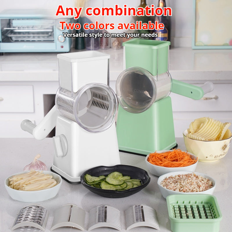 Multi-Functional Kitchen Vegetable Slicer – White | Manual Food Chopper & Dicer with Adjustable Blades