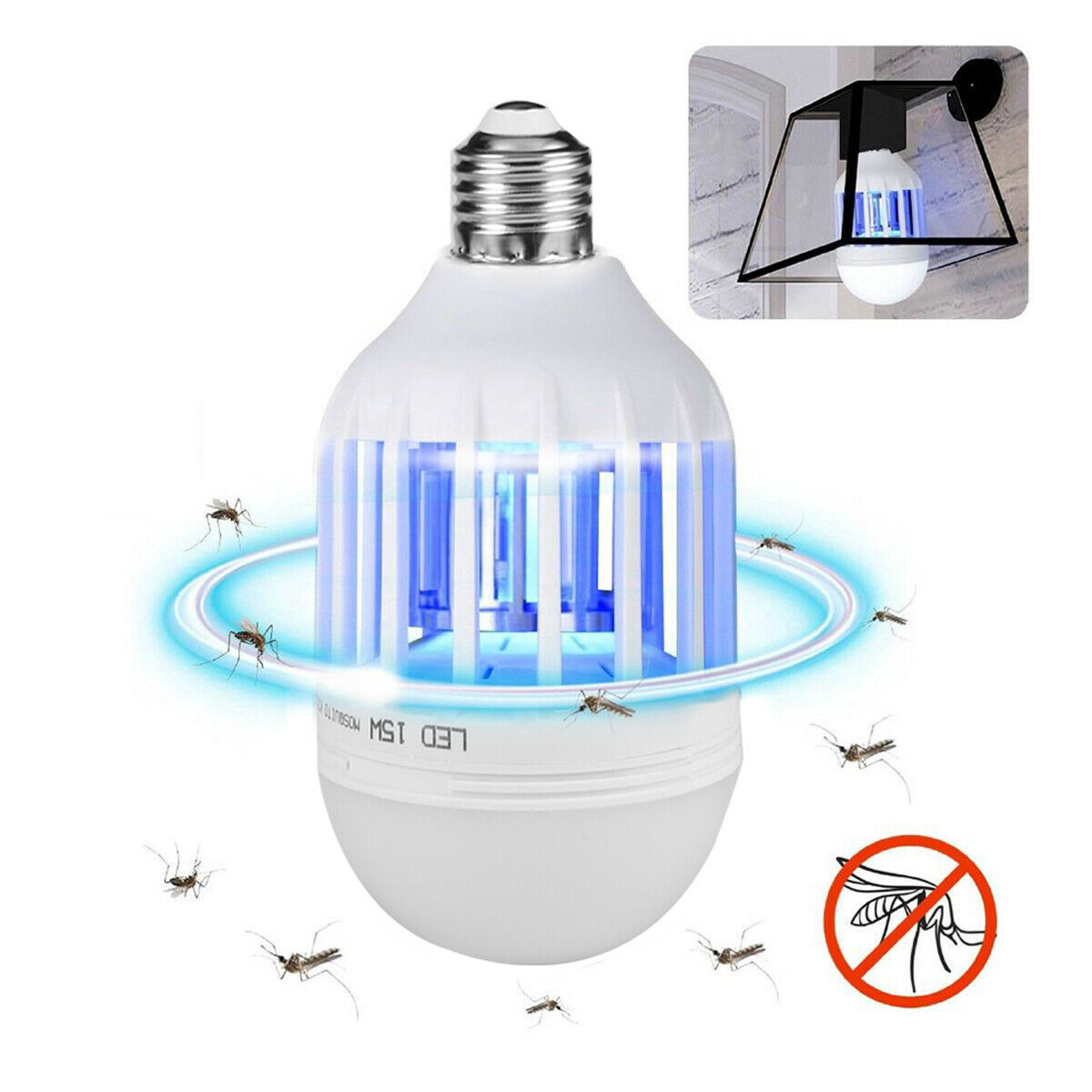 2-in-1 Bug Zapper Light Bulb – E27 Mosquito Killer Lamp for Indoor & Outdoor Use
