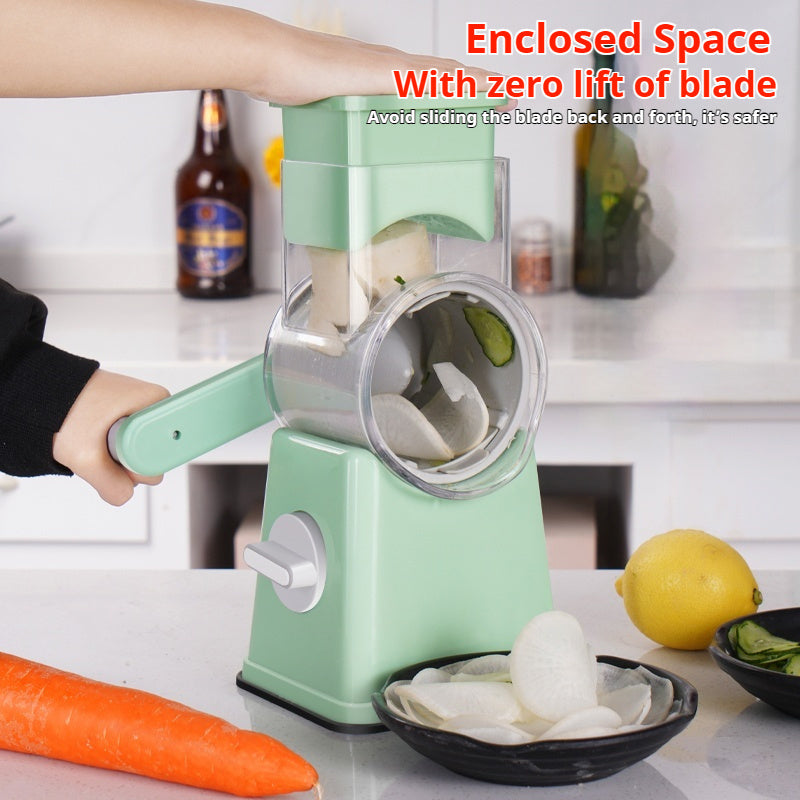 Multi-Functional Kitchen Vegetable Slicer – White | Manual Food Chopper & Dicer with Adjustable Blades
