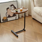 Brown C-Shaped Side Table – Narrow Sofa & Bedside End Table for Living Room or Bedroom
