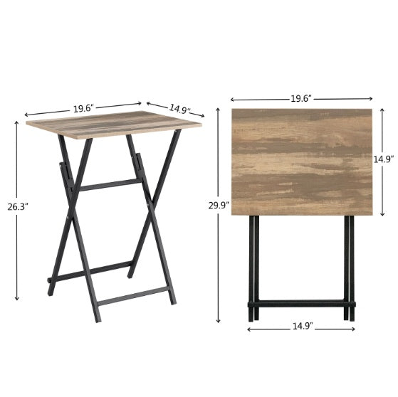 2-Piece Folding TV Tray Table Set – Portable Snack & Sofa Side Tables for Living Room, Bedroom, or Office
