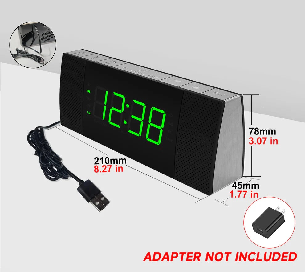 Digital ITOMA Bedside Alarm Clock Radio With Wireless Connection Speaker