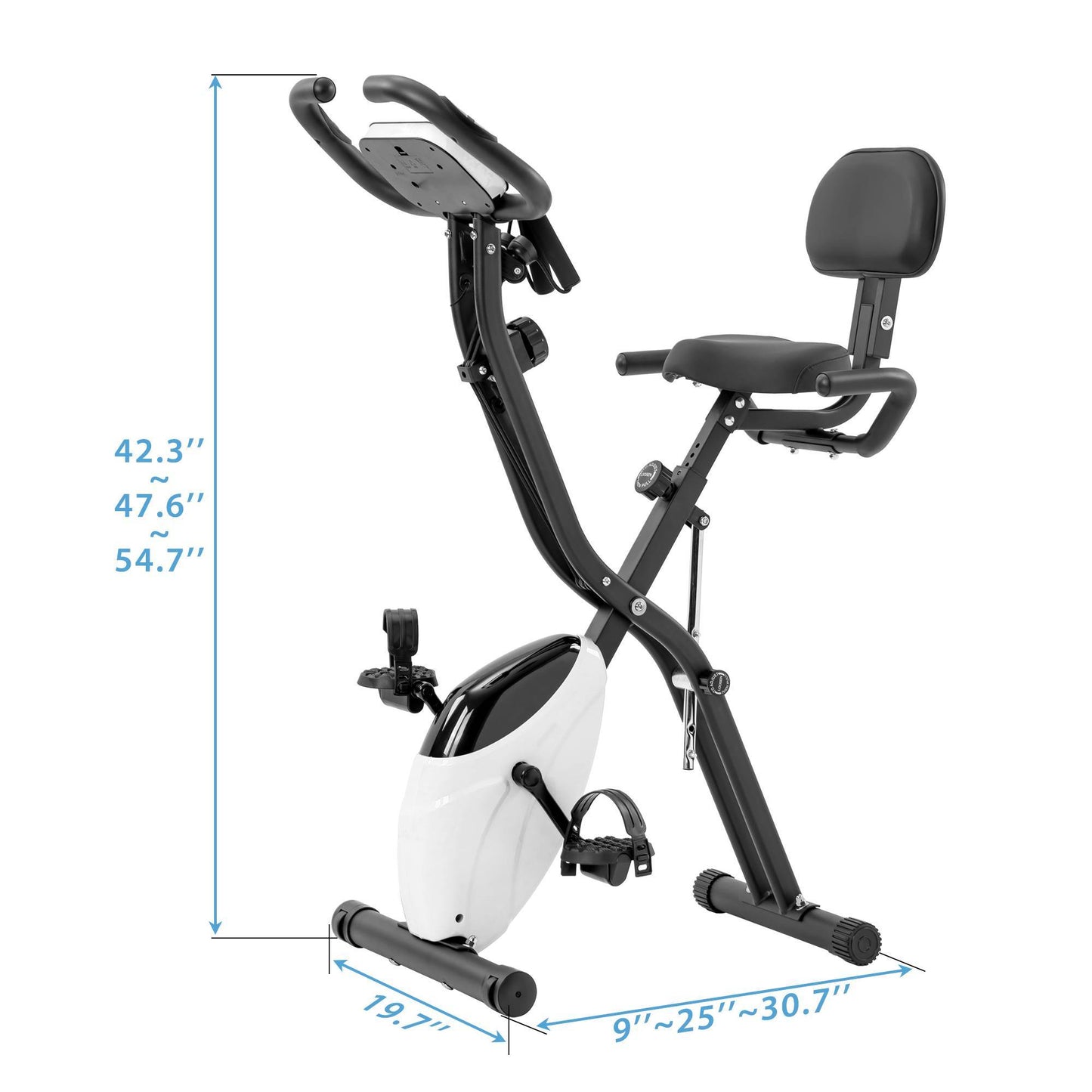 Folding 2-in-1 Upright & Recumbent Exercise Bike with 10-Level Resistance, Arm Bands & Backrest