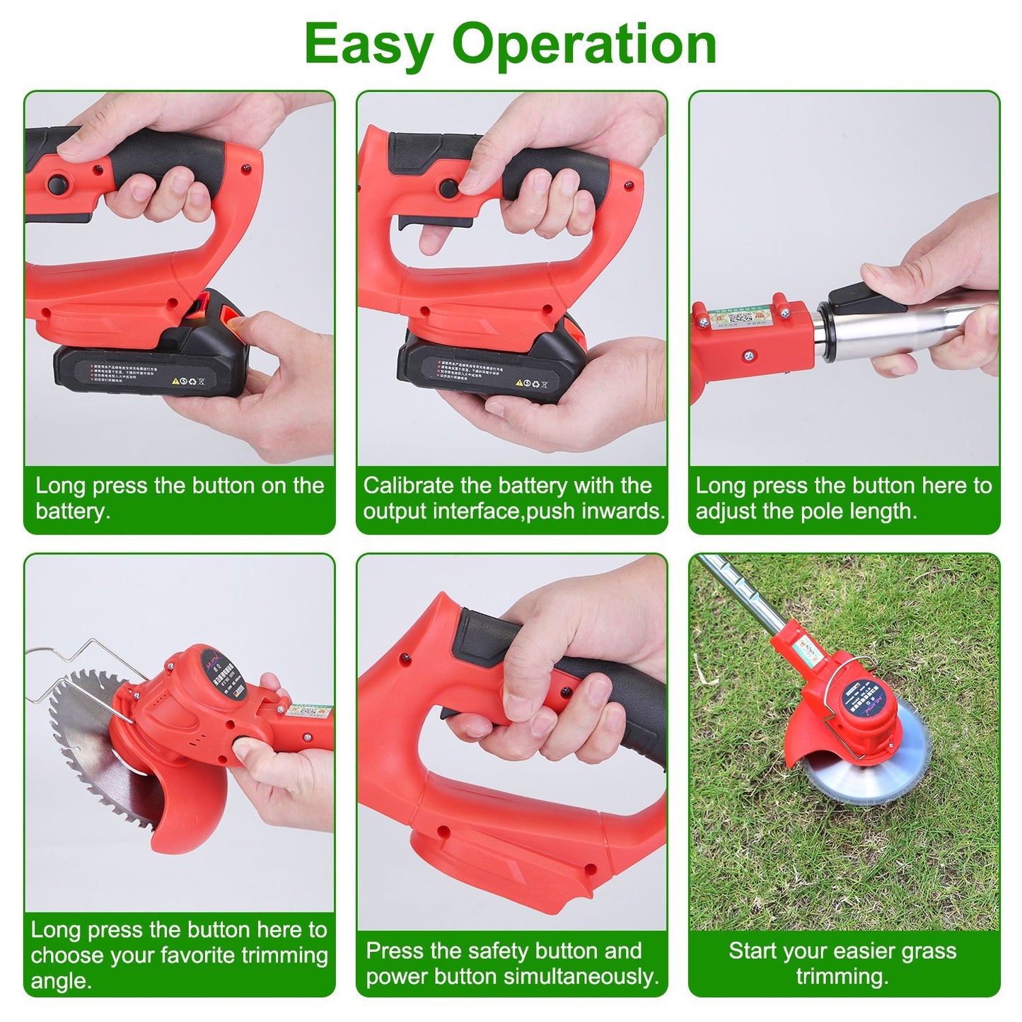 1Set Electric Cordless Grass Trimmer
