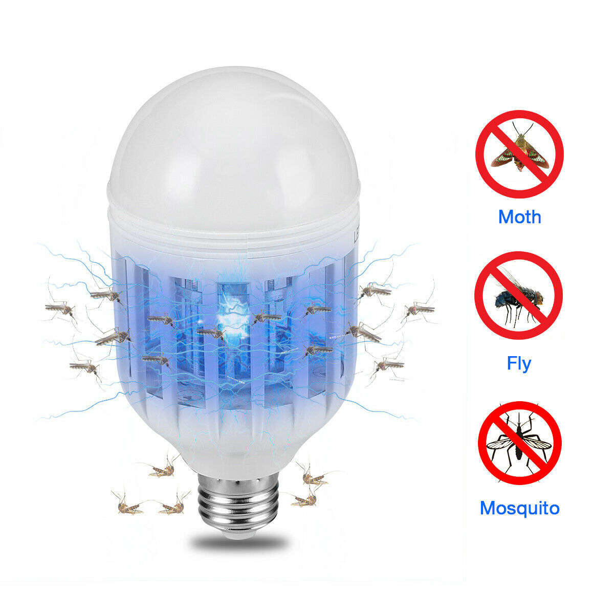2-in-1 Bug Zapper Light Bulb – E27 Mosquito Killer Lamp for Indoor & Outdoor Use