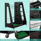 Premium Wooden Golf Bag Organizer – Garage Storage Rack for 2 Golf Bags, Shoes & Accessories with Lockable Wheels