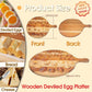 Rustic Solid Wood Egg Holder – 2-Pack Wooden Egg Rack with Handles