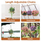 4Pcs 9.64" Hanging Planters with Drainage & Self-Watering Tray – Indoor/Outdoor Plastic Flower Pots for Herbs, Ivy, Ferns