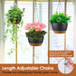 4Pcs 9.64" Hanging Planters with Drainage & Self-Watering Tray – Indoor/Outdoor Plastic Flower Pots for Herbs, Ivy, Ferns