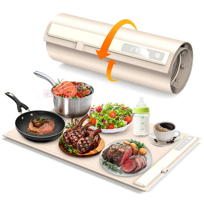 Foldable Electric Food Warming Mat Portable Buffet Heating Tray with 3 Temp Settings
