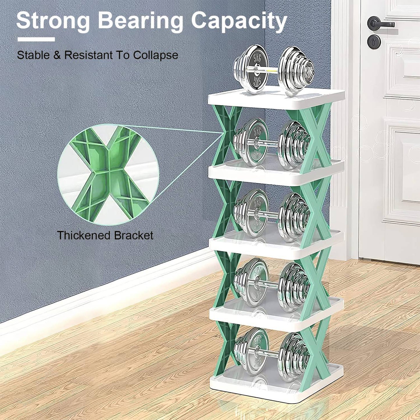 9-Tier Vertical Shoe Rack – Narrow Free-Standing Plastic Shoe Organizer for Entryway & Closet