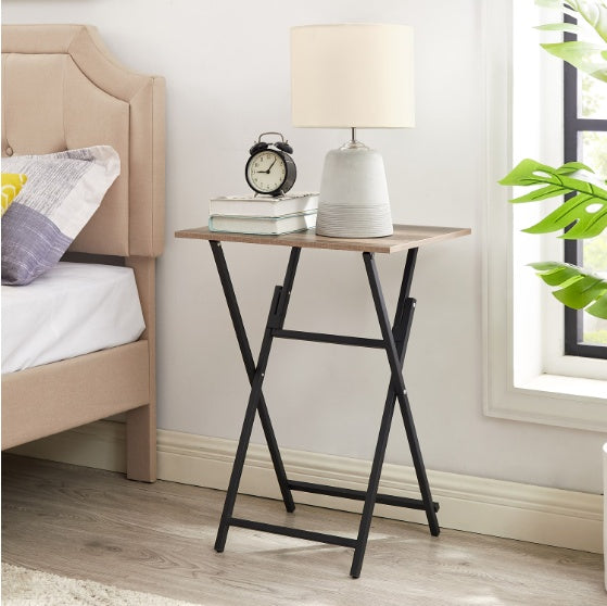 2-Piece Folding TV Tray Table Set – Portable Snack & Sofa Side Tables for Living Room, Bedroom, or Office