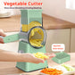 Multi-Functional Kitchen Vegetable Slicer – White | Manual Food Chopper & Dicer with Adjustable Blades