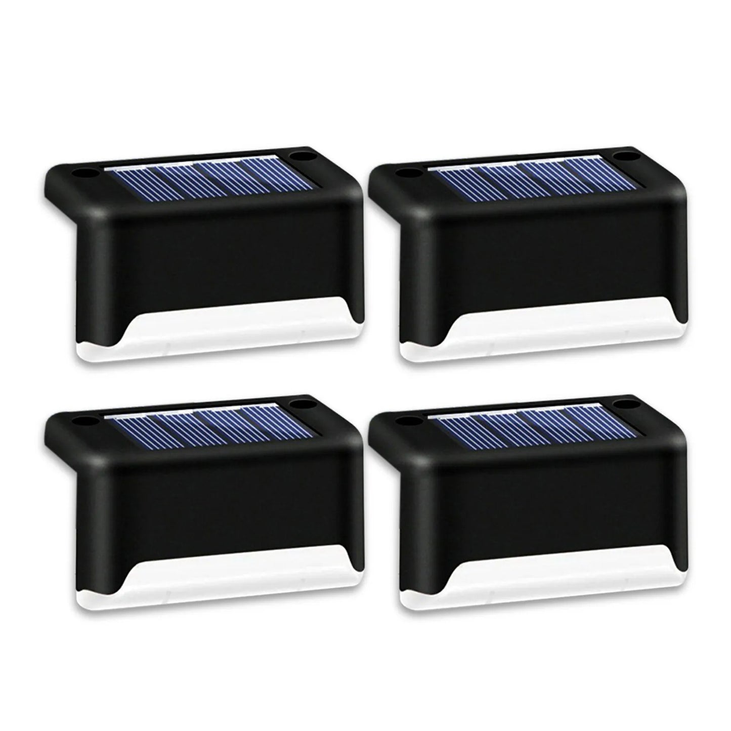 4-Pack Solar LED Deck Lights – Weatherproof Outdoor Step & Railing Lights with Warm White Glow