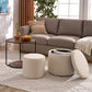 3-in-1 Multifunctional Ottoman & Coffee Table Set – With Hidden Storage & Drum Stool | Modern Space-Saving Furniture