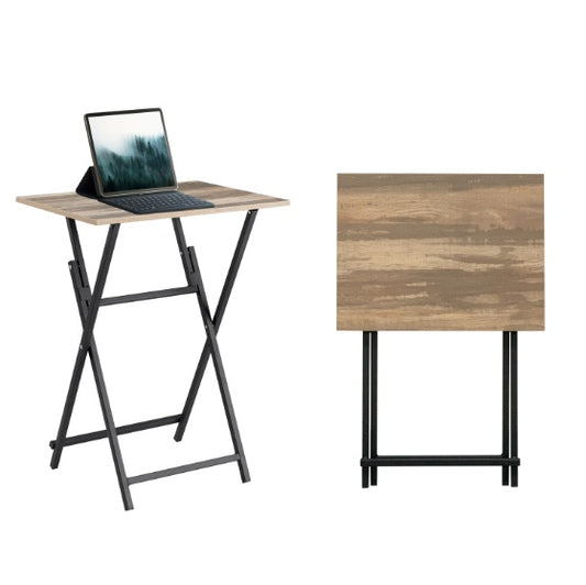 2-Piece Folding TV Tray Table Set – Portable Snack & Sofa Side Tables for Living Room, Bedroom, or Office