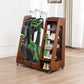 Premium Wooden Golf Bag Organizer – Garage Storage Rack for 2 Golf Bags, Shoes & Accessories with Lockable Wheels