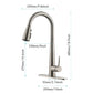 Modern High-Curvature Pull-Down Kitchen Faucet – Single Handle Stainless Steel with Deck Plate, 3-Mode Sprayer | Commercial-Grade Design
