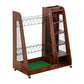 Premium Wooden Golf Bag Organizer – Garage Storage Rack for 2 Golf Bags, Shoes & Accessories with Lockable Wheels