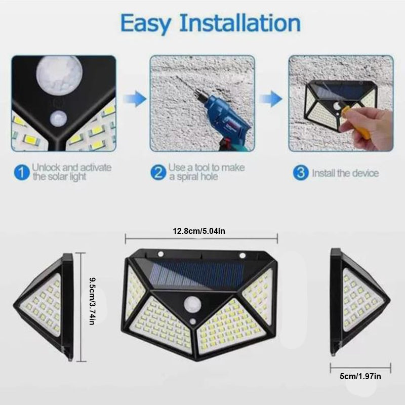 Solar Lights Outdoor Waterproof - Flood Lights With Motion Sensor