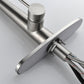 Modern High-Curvature Pull-Down Kitchen Faucet – Single Handle Stainless Steel with Deck Plate, 3-Mode Sprayer | Commercial-Grade Design