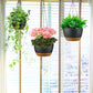 4Pcs 9.64" Hanging Planters with Drainage & Self-Watering Tray – Indoor/Outdoor Plastic Flower Pots for Herbs, Ivy, Ferns
