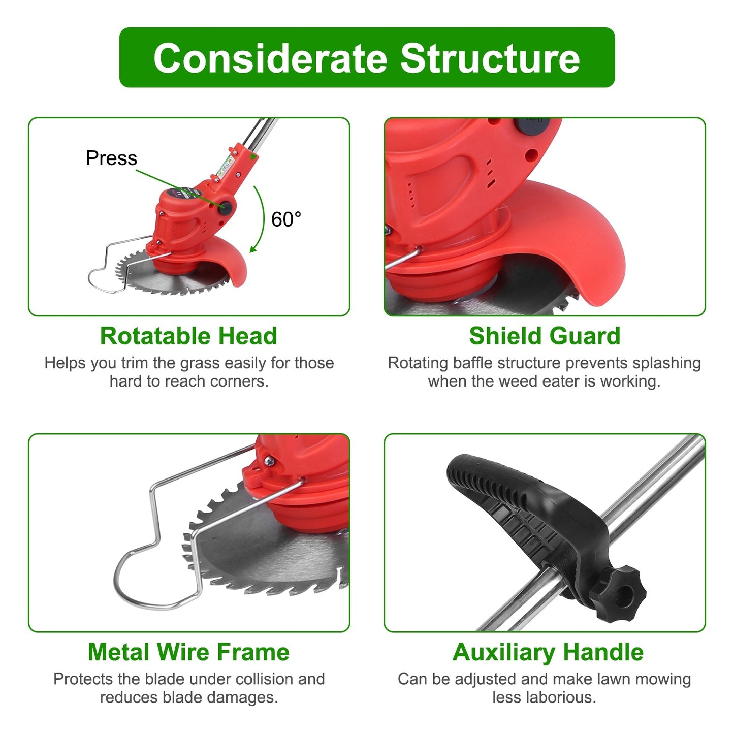 1Set Electric Cordless Grass Trimmer
