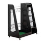 Premium Wooden Golf Bag Organizer – Garage Storage Rack for 2 Golf Bags, Shoes & Accessories with Lockable Wheels