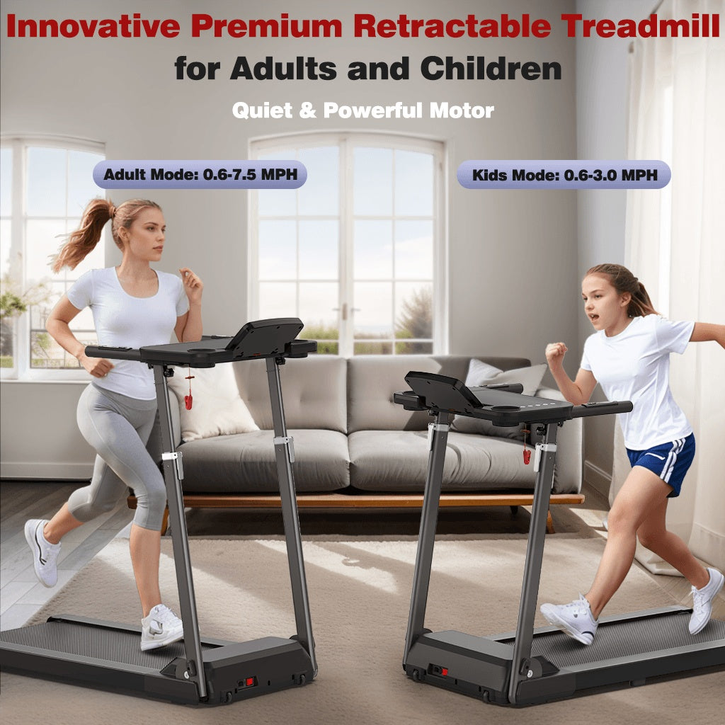 Treadmill JK68-6B – Foldable Home Treadmill with Desk, Bluetooth, LED Display & 12 Programs
