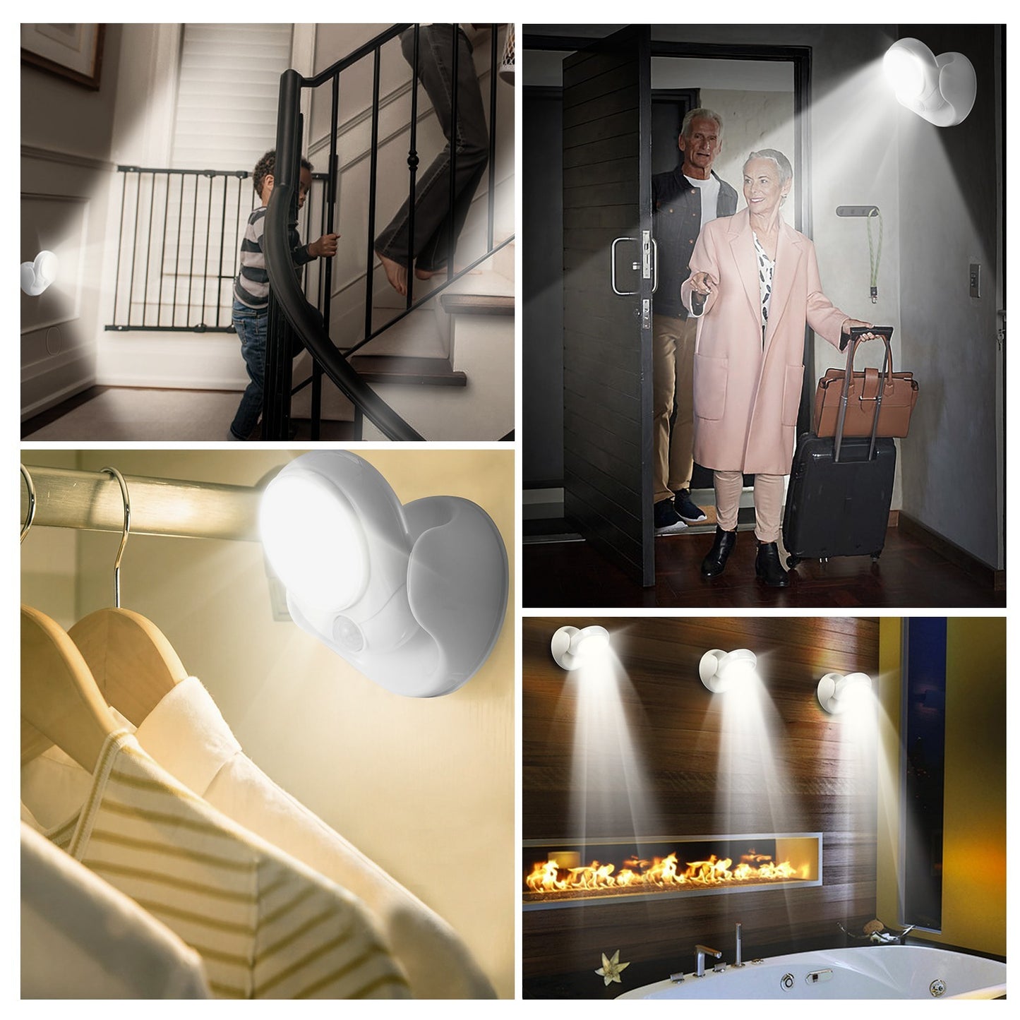 Wireless 360° Motion Sensor LED Spotlight – Battery Operated Night Lamp