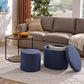 3-in-1 Multifunctional Ottoman & Coffee Table Set – With Hidden Storage & Drum Stool | Modern Space-Saving Furniture