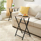 2-Piece Folding TV Tray Table Set – Portable Snack & Sofa Side Tables for Living Room, Bedroom, or Office
